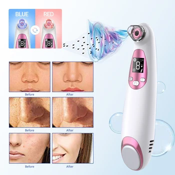 

Blackhead Remover Black Head Dots Vaccum Acne Pore Cleaner with 4 Replaceable Suction Head and LED Screen Rejuvenation lift