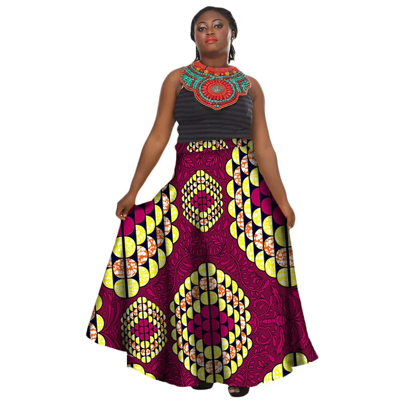 floor length african print skirt