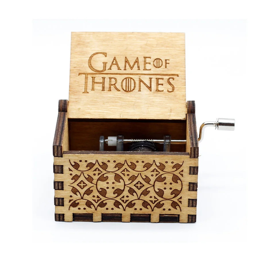 New Carved Queen Music Box Star Wars Game of Throne Castle In The Sky Hand Cranked Wood Music Box Christmas Gift - Цвет: GOT