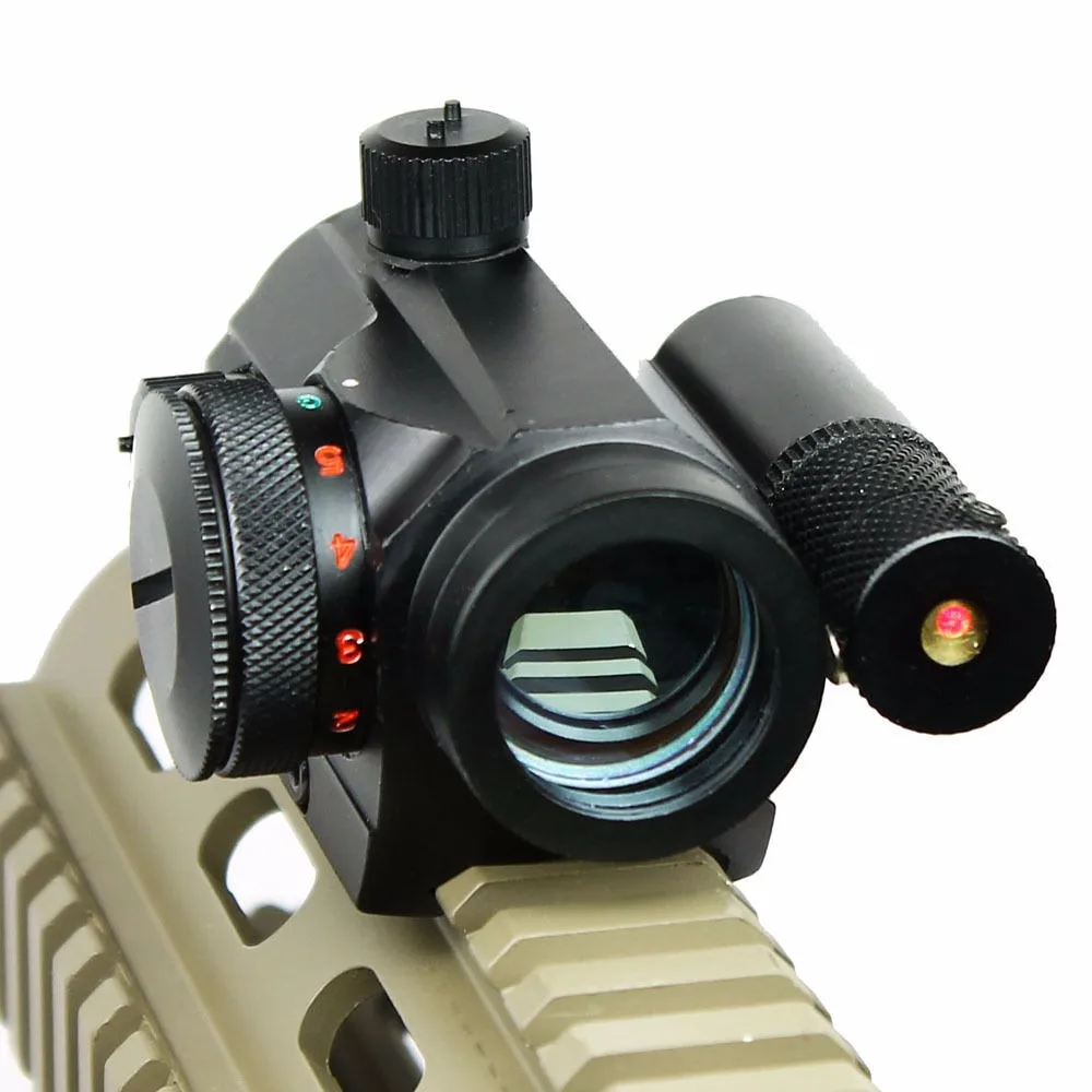 Тактический Пистолет оптический прицел зеленый красный точка прицел и с лазером с рельсовым креплением для охотничье ружье оружие
