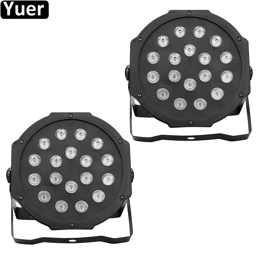 2Pcs/Lot 18x3W LED RGB Par Light DMX512 Independent Sound Control DJ Disco Light Wedding Party Club Bar Par Lights Wash Effect 2pcs lot 18x3w led rgb par light dmx512 independent sound control dj disco light wedding party club bar par lights wash effect