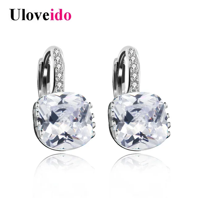 Uloveido White Costume Jewelry Women S Earrings With Stones Stud Uloveido White Costume Jewelry Women S Earrings With Stones Stud Earings Cubic Zirconia Zircon Brincos Earring Woman