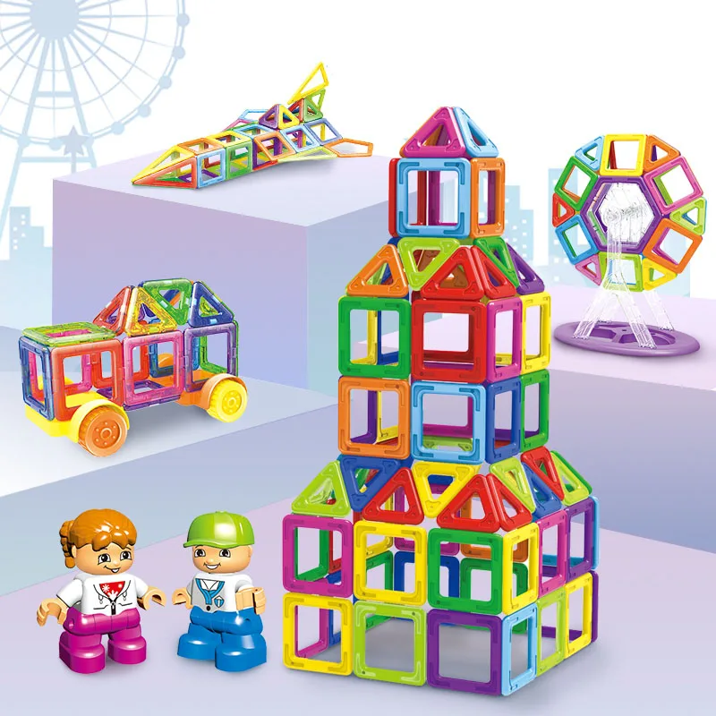 

Mini Magnetic Blocks 96PCS 168PCS 228PCS Instruction Sticker DIY Blocks Animals Robot Building Car Educational Toy For Children