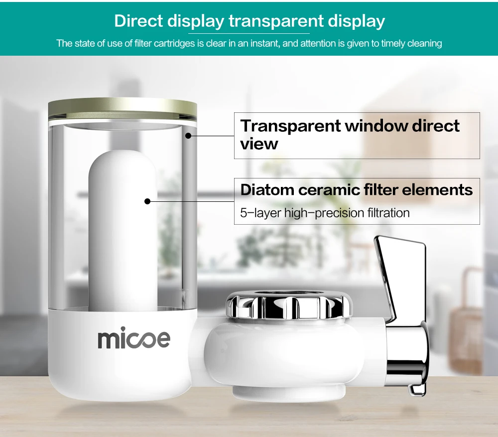 Micoe фильтр для очистки воды система фильтрации кран с моющийся керамический фильтр Core(кран фильтр H-D2001W-6