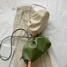 Новые дамские сумки на плечо с пельменями для женщин, дикие одноцветные маленькие сумки через плечо, вечерние сумки-клатчи и сумочки