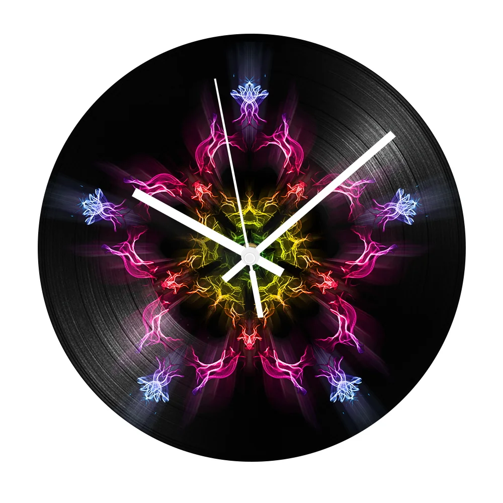 Star Decorative Vintage Wall Clock Vinyl Record Clock with Silent Mechanism Retro Wall Clocks for Living Room Decor