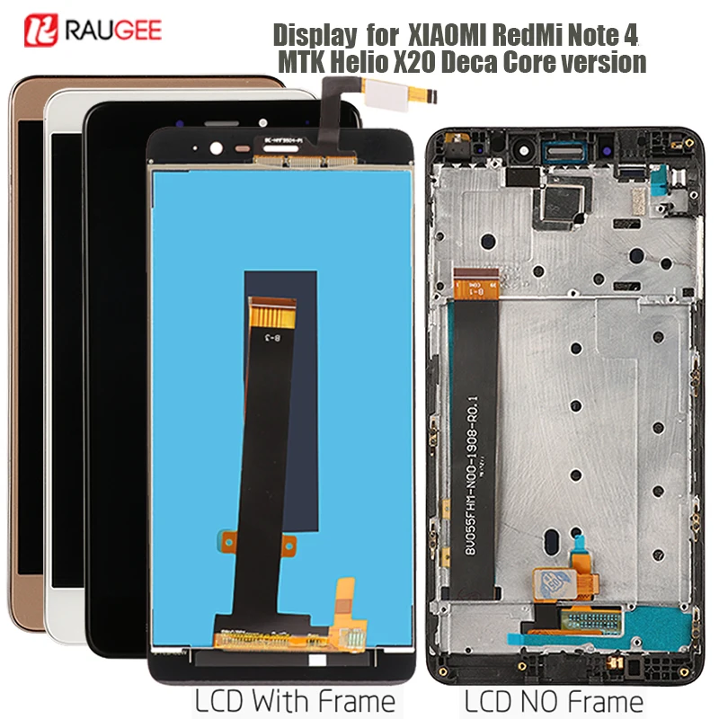 Дешево Дисплей для Xiaomi Redmi Note 4 ЖК дисплей сенсорный экран Замена для Redmi Note 4 дисплей MTK Helio X20 Deca Core Версия