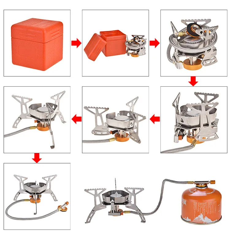 Складной для активных занятий газовая плита печь ветрозащитная печь складные Печи складные мини кемпинг плита для пикника приготовления