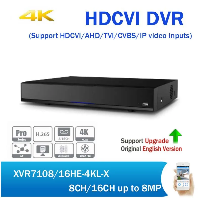 DH XVR7108HE 4KL X XVR7116HE 8CH 16CH пента Брод 4 К XVR мини 1U цифрового видео Регистраторы H.265 CCTV