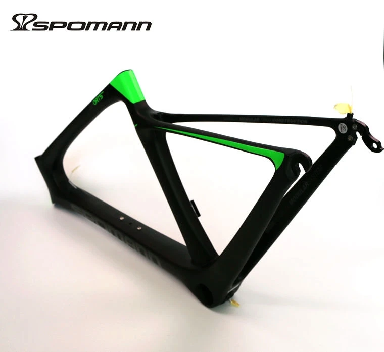 Discount Newest 3 colors SPOMANN Racing 700C Road bike matte UD full carbon fibre bicycle frames+fork+seatpost+headsets+BB Free shipping 17