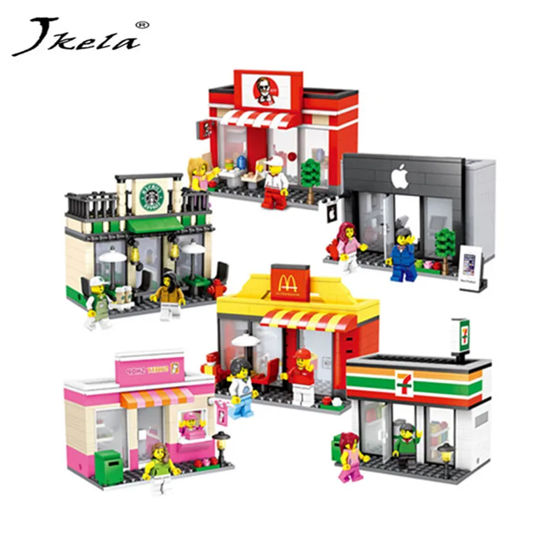 

[Hot] Legoingly City Series Mini Street Model Shop with Apple Store Building Block Compatible with Legoingly Hsanhe