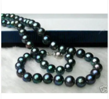 

BLACK 9-10MM PEARLS NECKLACE 22