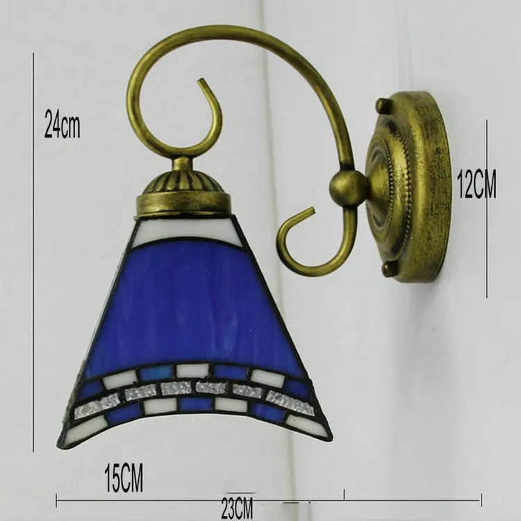 Средиземноморский мозаичный светодиодный настенный светильник для дома, витражный светильник, зеркало для ванной комнаты, передняя лампа с выключателем - Цвет абажура: A75