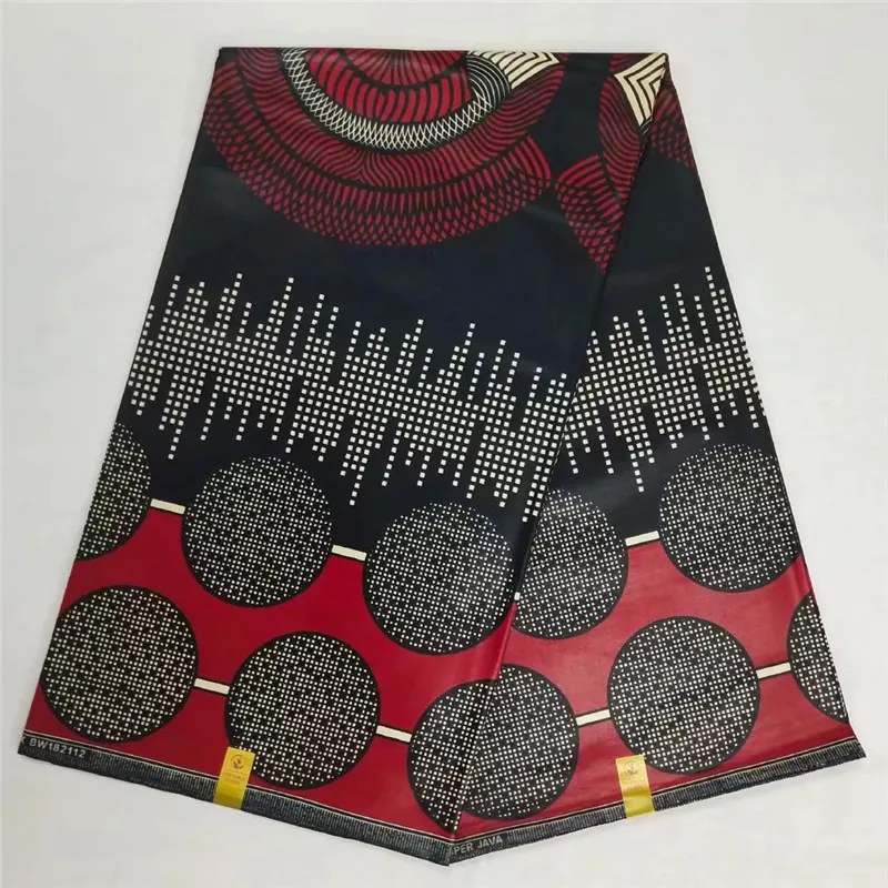 

2018 African Java Wax Prints Fabric 6 Yards For Ankara Style Dress 100% Cotton African Java Wax Fabric For Sewing NA030922