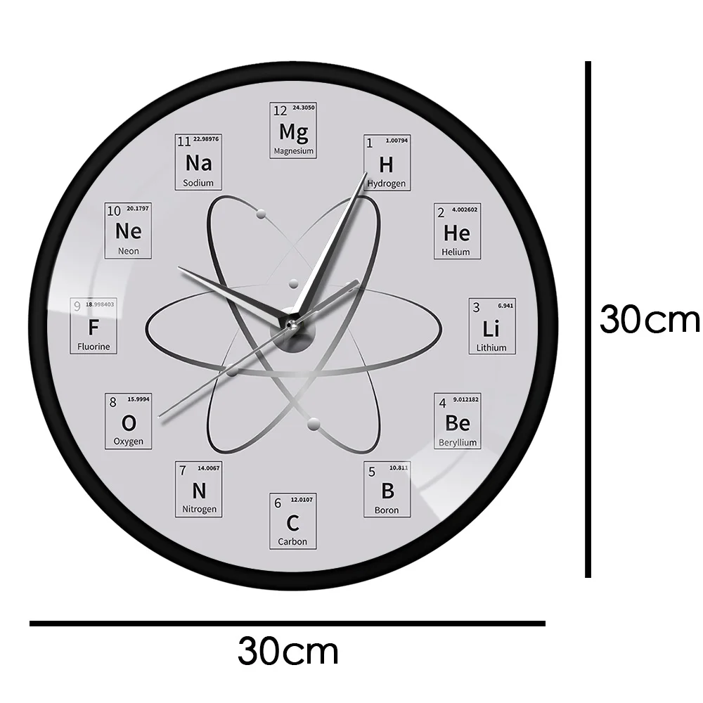 Хим время периодической таблицы настенные часы молекулы, которые оказывают дополнительную стимуляцию для роста волос Биохимический искусство настенные часы атомно-Подвесные часы химии подарок для преподавателей