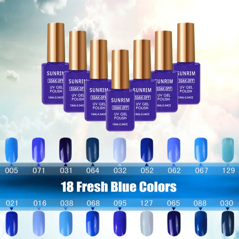 СВЕТОДИОДНЫЕ UV гель Azure Гель-лак синий Лак для ногтей 15 мл blauwe nagellak Цвет гели