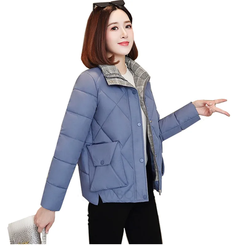 

Winter Women's Down Cotton Short Jacket Coat Loose Lady Outerwear Warm Thick Parka Female Cotton padded Basic Coats Casual Tops