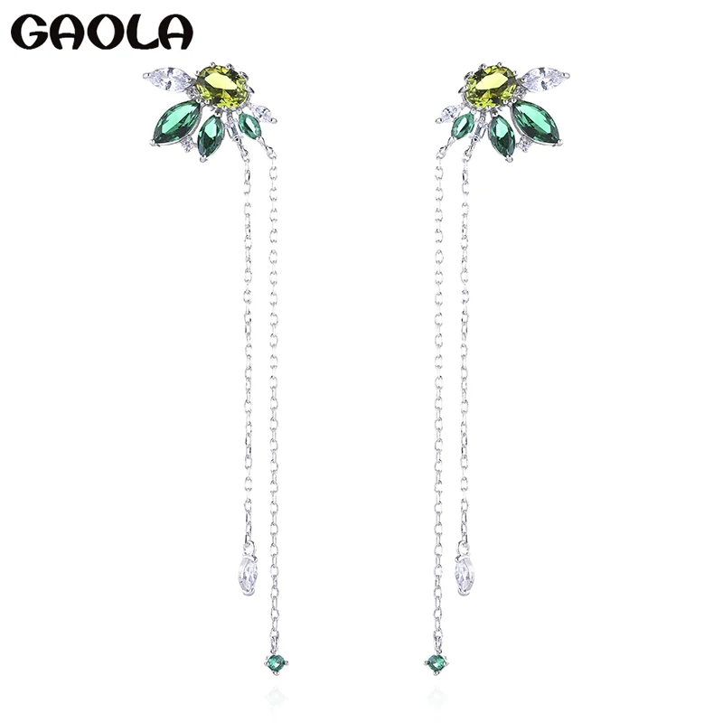

GAOLA New Classic Multicolor Plant Shape Cubic Zirconia Dangle Earrings for Woman GLE7791