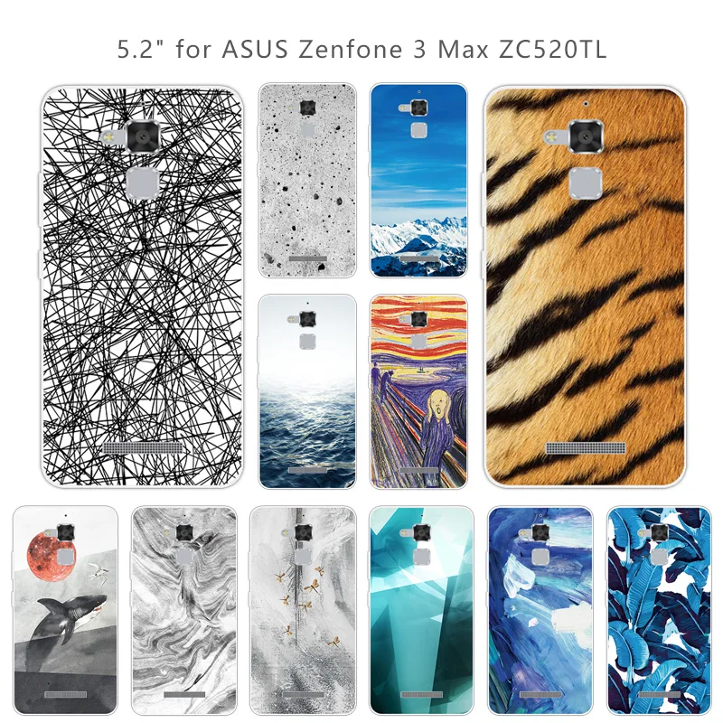 ТПУ чехол пейзаж для Asus Zenfone 3 Max ZC520TL Мягкие силиконовые чехлы телефонов 5 2 &quotFundas |