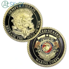 1/3/5/10pcs United States Marine Corps Devil Dog Challenge Coin Semper Fidelis Release the Dogs of War USMC Coins for Collection the united states marine corps workout rev