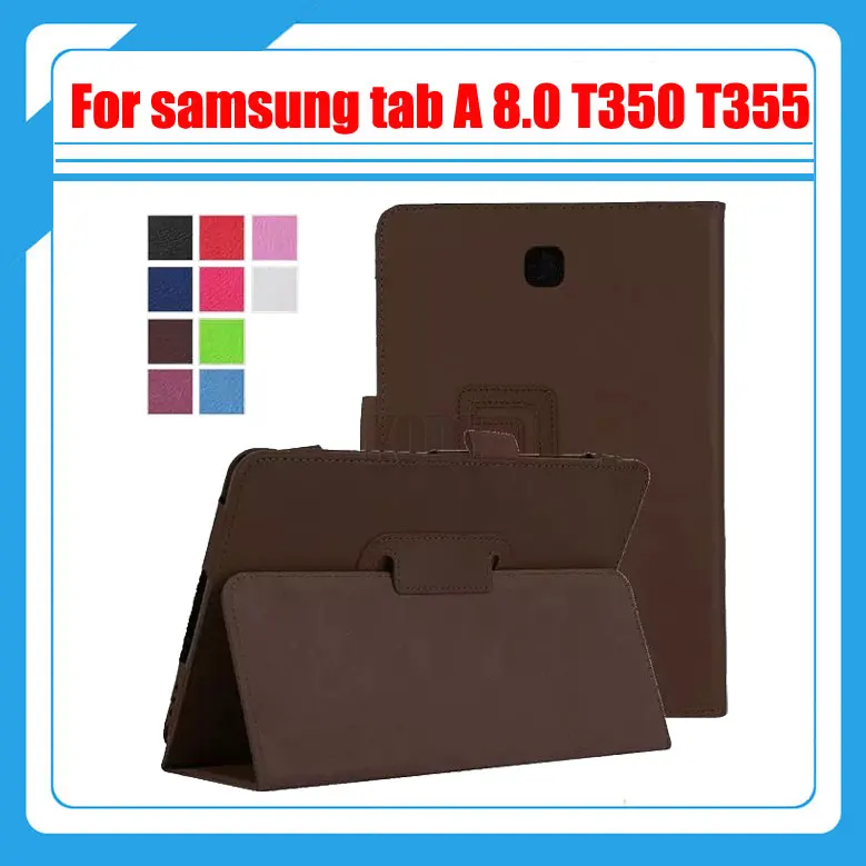 Pu Leather Litchi Stand PU Cover Smart Case for samsung Galaxy tab A 8.0 SM-T350 T350 T355 T351 P350 + Screen Protectors | Компьютеры и