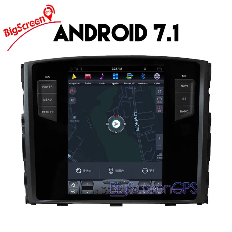 Sale 10.4 Inch Tesla style Android 7.1 Car Radio GPS Navi For Mitsubishi Pajero V97 V93 Shogun Montero 2006+ Unit Stereo Satnav 64GB 7