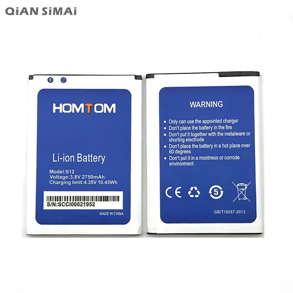 

QiAN SiMAi High Quality S12 2750mAh Battery Replacement For HOMTOM S12 S12 Mobile phone + Tracking Code