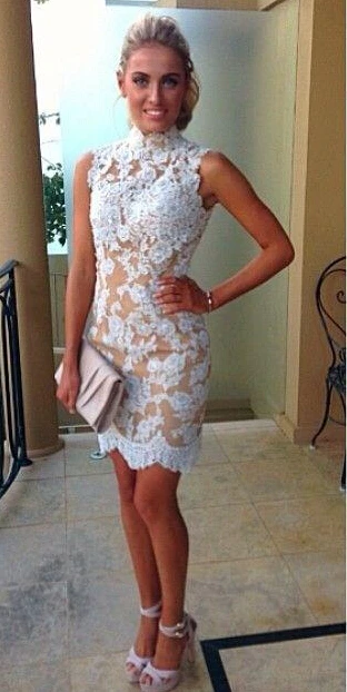 White Lace Cocktail Dress