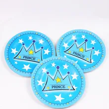10 шт. 7 дюймов принц корона мальчик тарелки детские Душ бумажные тарелки Дети День рождения принадлежности