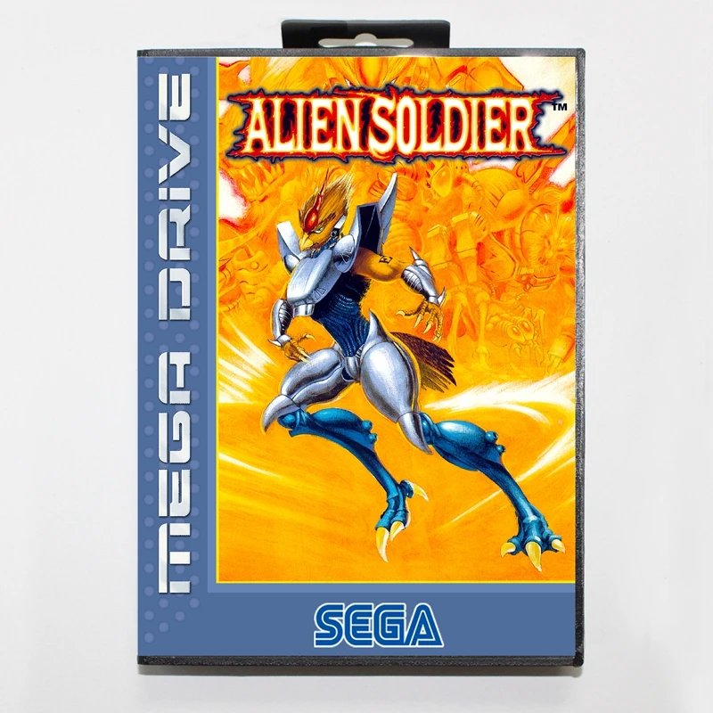 

Sega MD games card - Alien Soldier with box for Sega MegaDrive Video Game Console 16 bit MD card