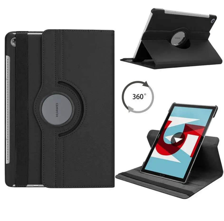 Чехол для планшета huawei MediaPad M5 10,8, вращающийся на 360 градусов, кожаный чехол для huawei MediaPad M5 Pro 10 10,8, чехол для планшета - Цвет: M5 10.8 black