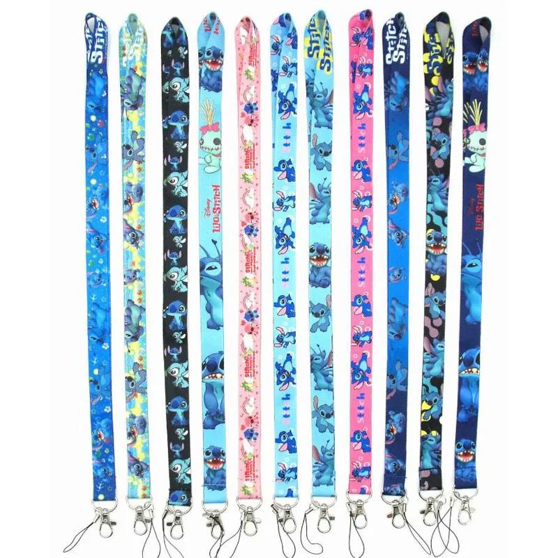 

1 Pcs Cartoon Anime Lilo Stitch Key Chains Long Lanyards ID Badge Holder Keychains Straps for Mobile Phone Action Toy Figures