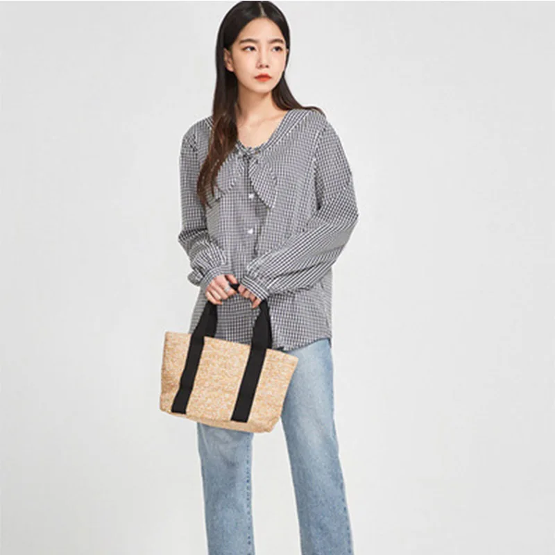 

YIXU2019 new straw bag summer rattan bag hand-woven beach Messenger bag barrel bohemian handbag Bali lowest price
