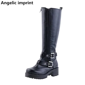

Angelic imprint mori girl Women motorcycle punk boots lady high heels lolita shoes woman princess dress party pumps 5cm 35-39