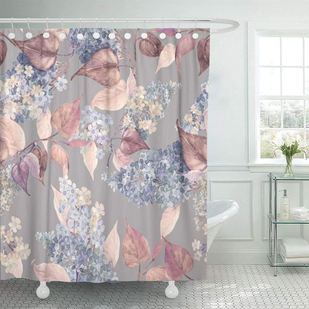 Colorido abstracto acuarela hermosas flores lila verde aniversario belleza  decoración de cumpleaños cortinas de ducha cortina de baño|Cortinas de  ducha| - AliExpress