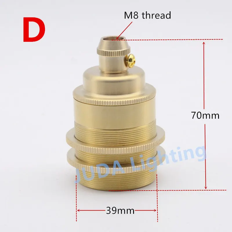 E27 патрон для лампы латунный патрон для лампы медный патрон для E26 Edison винтажный Ретро потолочный светильник Люстра Светодиодная Подвесная лампа - Цвет: D