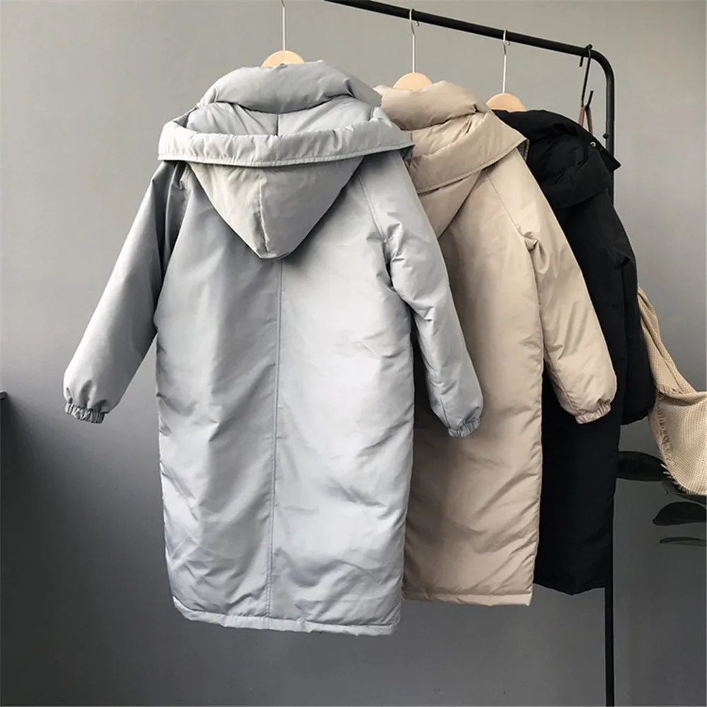 Thick Warm Duck Down Jacket Women Winter 2018 Hooded Outerwear Coats Female Long Casual Down puffer jacket Parka branded ZCX9081 (4)