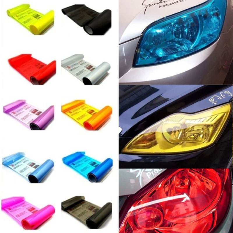 

100*30cm Auto Car Tint Headlight Taillight Fog Sticker For Audi A3 A4 B8 A6 Q5 C7 B5 Mercedes Benz W203 W204 W205 W124 W212 AMG