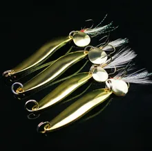 4 Unids/lote Ruido Paillette Lentejuelas de Metal Atraer A la Pesca Cebo Duro Océano Falta Feather Agudos Gancho de Pesca Tackle 5/7/10/13g