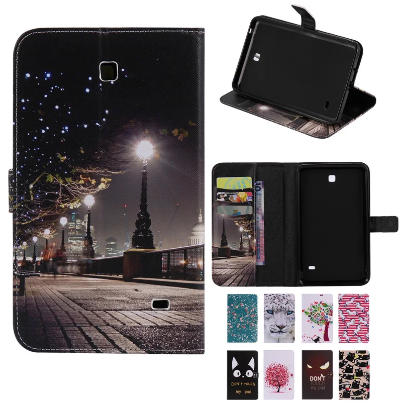 

10 Patterns Smart sleep for Samsung Galaxy Tab 4 7.0 T230 T231 T235 Leather Case Cover Stand for Galaxy T230 Tablet Cases