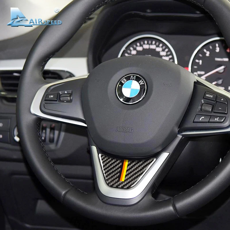 Скорости полета для BMW X1 F48 углеродное волокно рулевого колеса автомобиля наклейки M Sport для 1 серии F52 F45 F46 аксессуары для стайлинга автомобилей