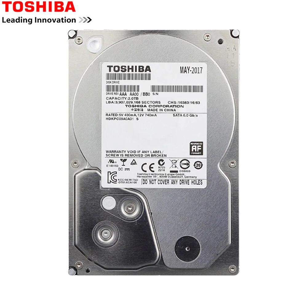  TOSHIBA HDD 35 1TB de Disco Duro SATA de 1000 GB 1 T Disco Duro Interno HD Interno HDD 7200 RMP 32 