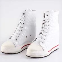 Г., осенняя повседневная обувь на скрытой танкетке на высоком каблуке женские модные высокие сапоги на шнуровке, увеличивающие рост, на толстой подошве