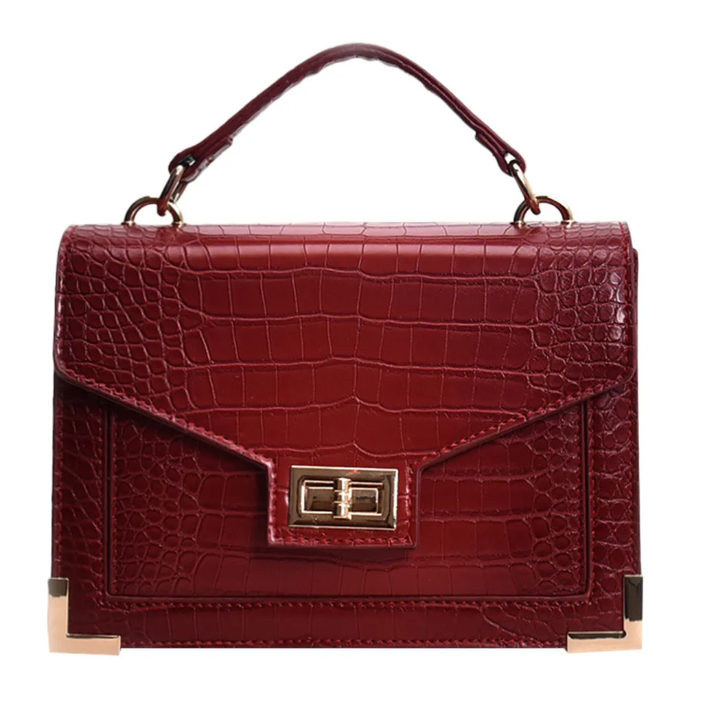 Модная дамская одноцветная сумка с крокодиловым узором, сумка через плечо, сумка-мессенджер, модная новинка, модные сумки с узором