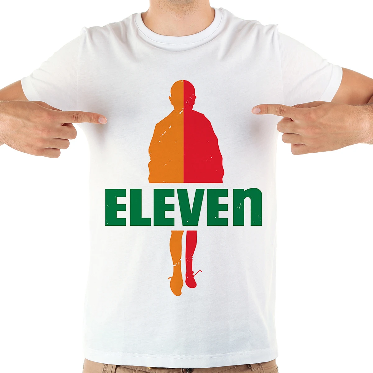 Мужская футболка stranger seven eleven белая Повседневная с короткими рукавами лето
