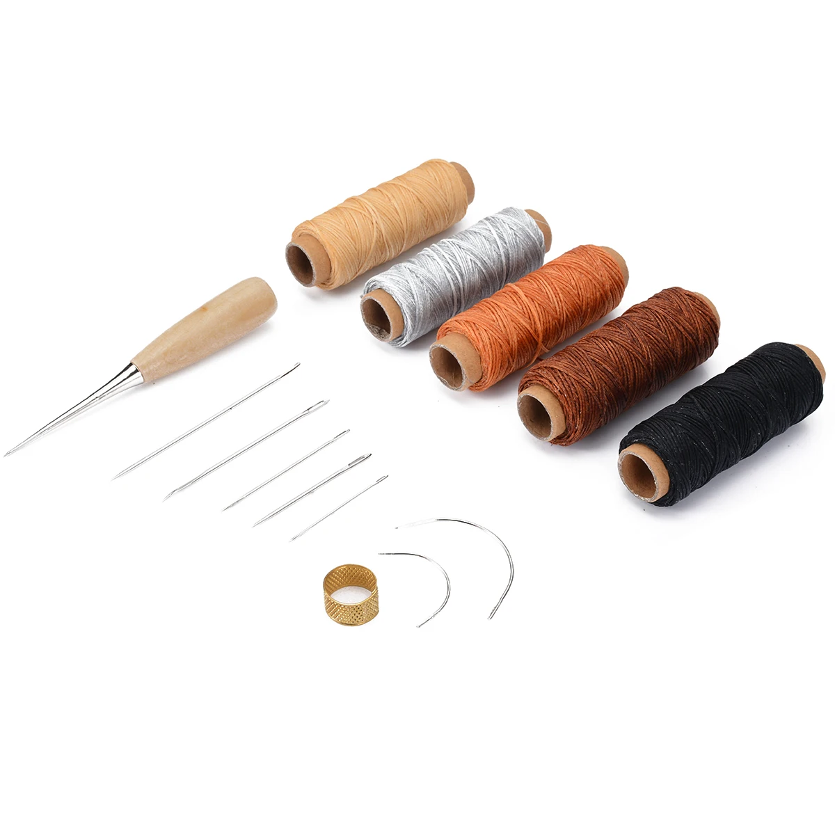 1set Leathercraft Tool Sets Hand Stitching Sewing Leather Craft Tool Sewing Saddle Groover Punch Tools for Leather Repair 14pcs