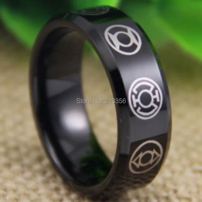 free shipping usa uk canada russia brazil hot selling 8mm green lantern darkest night black beveled - Green Lantern Wedding Ring free shipping usa uk canada russia brazil hot selling 8mm green lantern darkest night black beveled - Green Lantern Wedding Ring