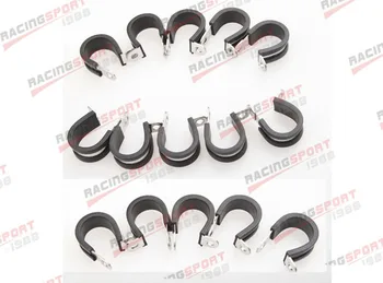 

15PCS Cushioned Hose Mounting Clamp Loop Strap 304 Stainless Steel 1" Black