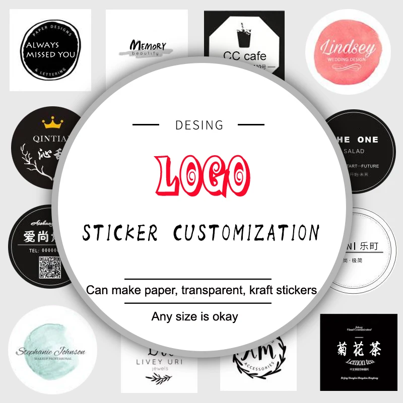 

Custom stickers label Wedding Stickers Personalize LOGO transparent clear adhesive round label Gift Tags decoration