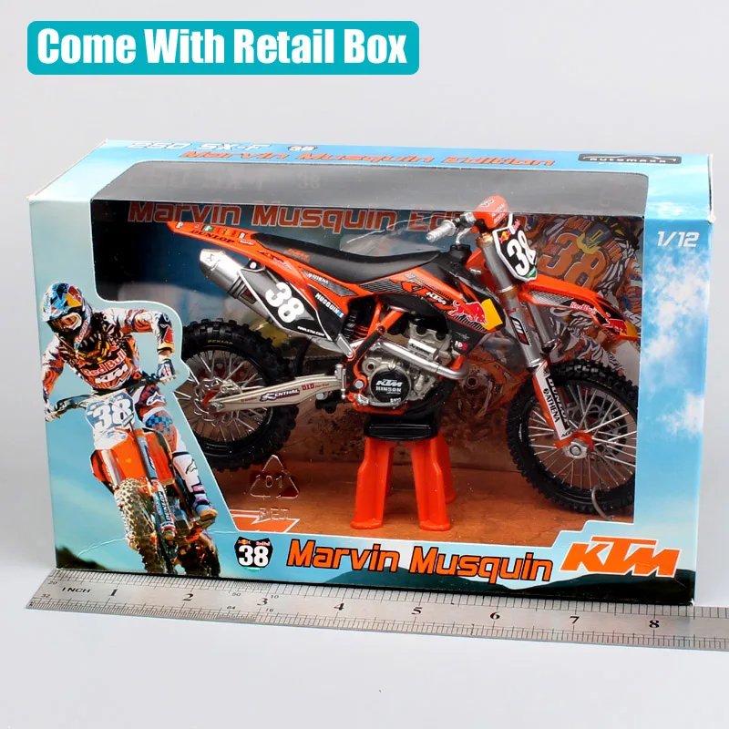 1:12 scale KTM 250 SXF red bull No.38 Marvin Musquin Motorcycle Die cast Model redbull Motocross ra